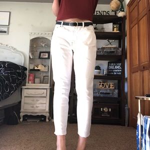 AE White Distressed Skinny Jeans